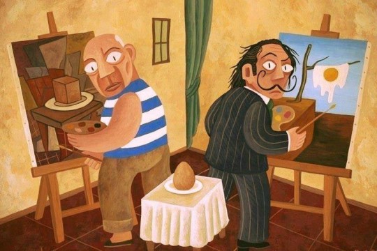Visión del huevo: Dalí vs Picasso